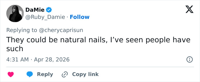 A social media post from DaMie, replying to @cherycaprisun, discusses Enola Holmes 3 details, mentioning natural nails.