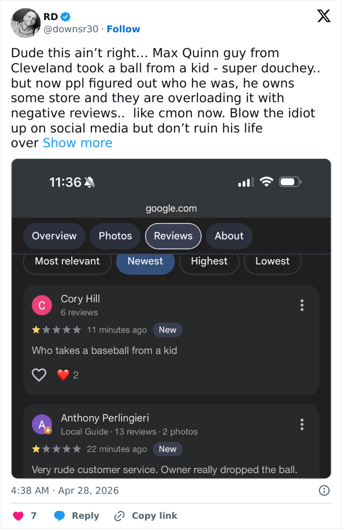 Homem que roubou beisebol de uma jovem no jogo quebra o silêncio após grande reação