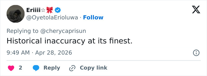 A tweet by Eriiii states, Historical inaccuracy at its finest, sparking discussion about an Enola Holmes 3 blunder.