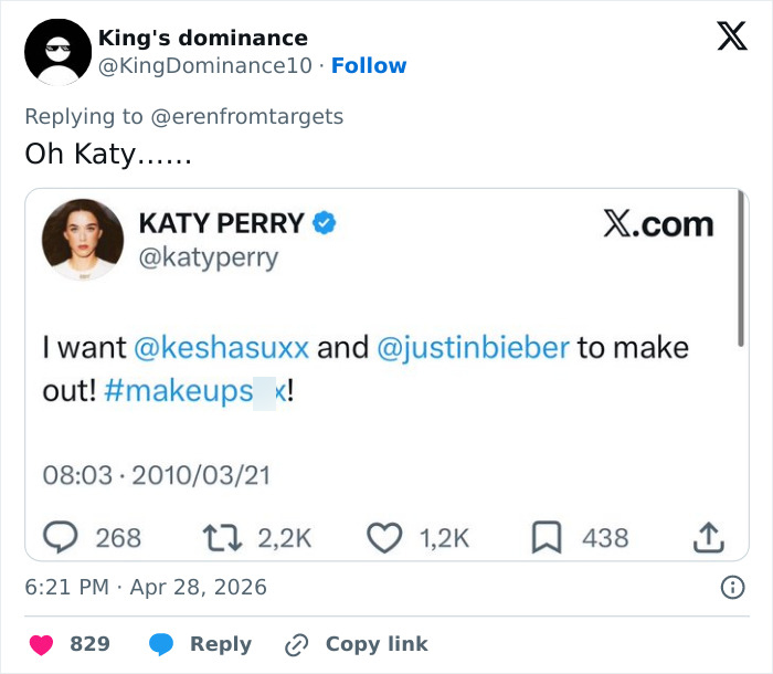 Katy Perry's Comment About Justin Bieber In 2010 Horrifies Fans After They Learn How Old He Was