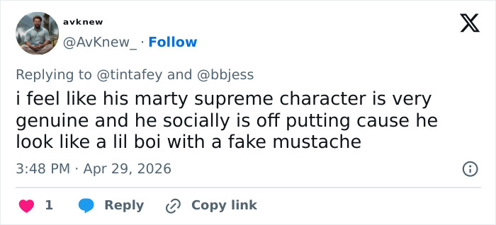 Timothée Chalamet criticado pelos fãs 