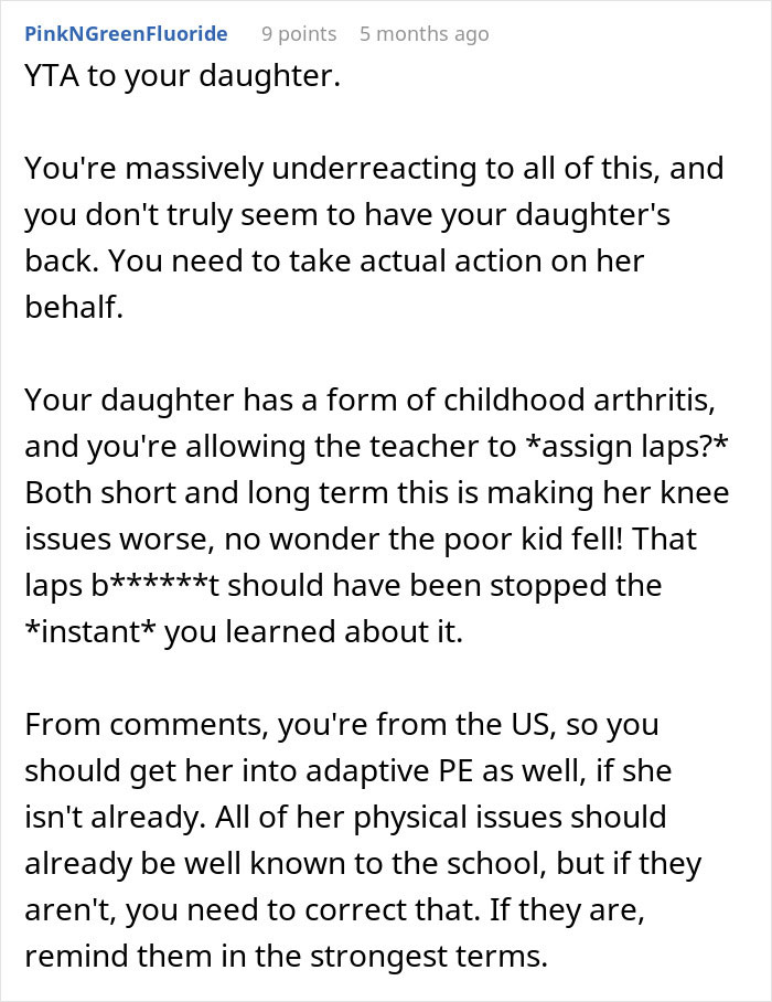 Comment thread discussing a teacher grabbing kids in front of mom and concerns about child&rsquo;s health and teacher&rsquo;s actions.