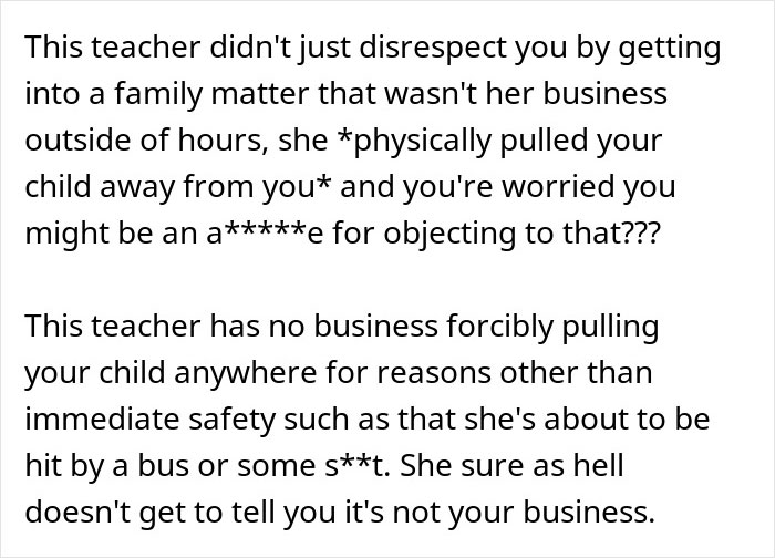 Teacher grabs kids in front of mom, sparking outrage over physically pulling child without immediate safety concerns.