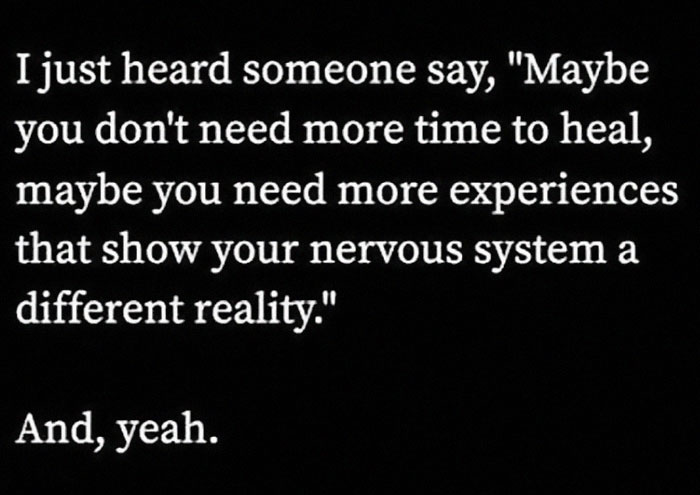 Relatable meme about healing and experiences from people who gave up on life but not on humor.