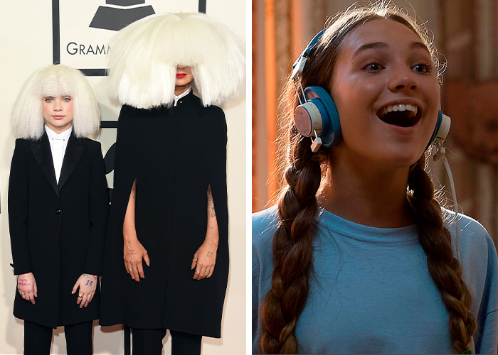 Sia and Maddie Ziegler at the Grammys, alongside Ziegler in a music video, reflecting things that went down 6 years ago.