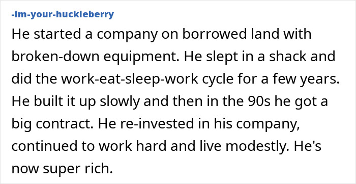 Building a company from borrowed land and slow growth leads to super rich success