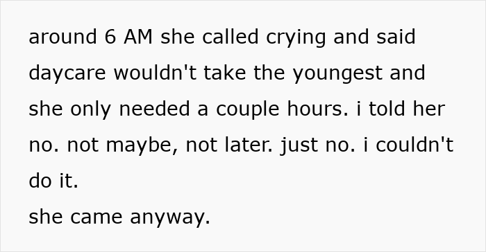 Text message conversation showing a man forced to change locks and threaten sister with police after she abandons kids.