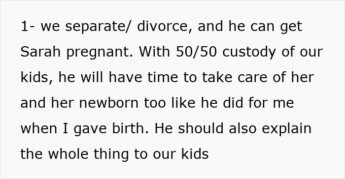 O casamento aberto dá uma guinada selvagem quando a namorada do marido pede um bebê, a esposa lhe dá um ultimato