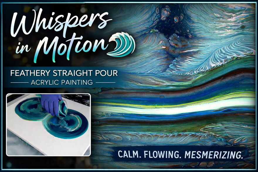 So Satisfying! Feathery Acrylic Pour With Stunning Details 🌊 So Satisfying! Feathery Acrylic Pour With Stunning Details 🌊