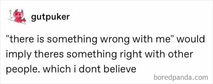 Text meme about self-doubt and humor from people who gave up on life but not on relatable humor.