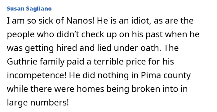 O passado sombrio do xerife de Nancy Guthrie surge após 8 suspensões e ameaça de 'desperdício' de testemunha