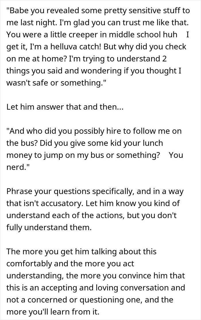 Couple discussing a man's creepy confession from when they were 12, leaving girlfriend questioning their entire relationship.