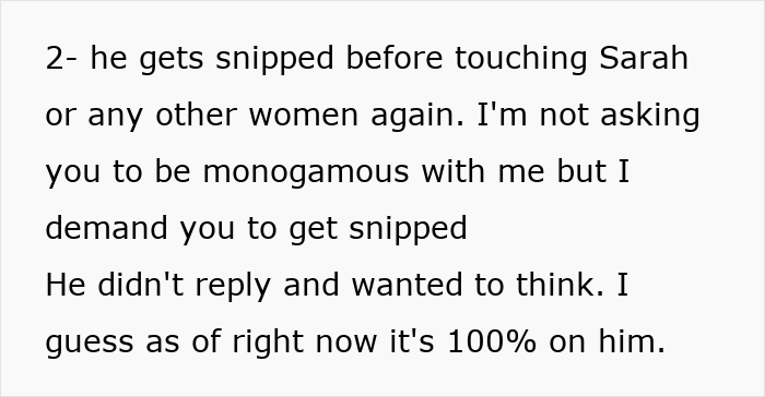 O casamento aberto dá uma guinada selvagem quando a namorada do marido pede um bebê, a esposa lhe dá um ultimato