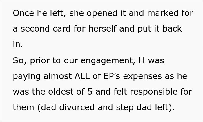 Text describing family debt issues: a young family faces challenges to buy a house due to incurred debt.