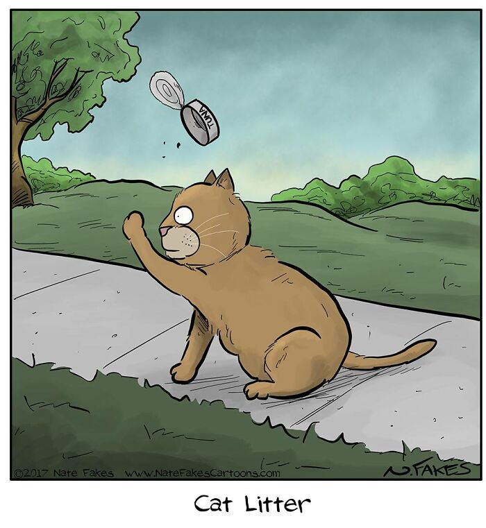 These Funny Cat Comics By Nate Fakes Prove Our Feline Friends Are Secretly Living Their Own Weird Lives (31 Pics)