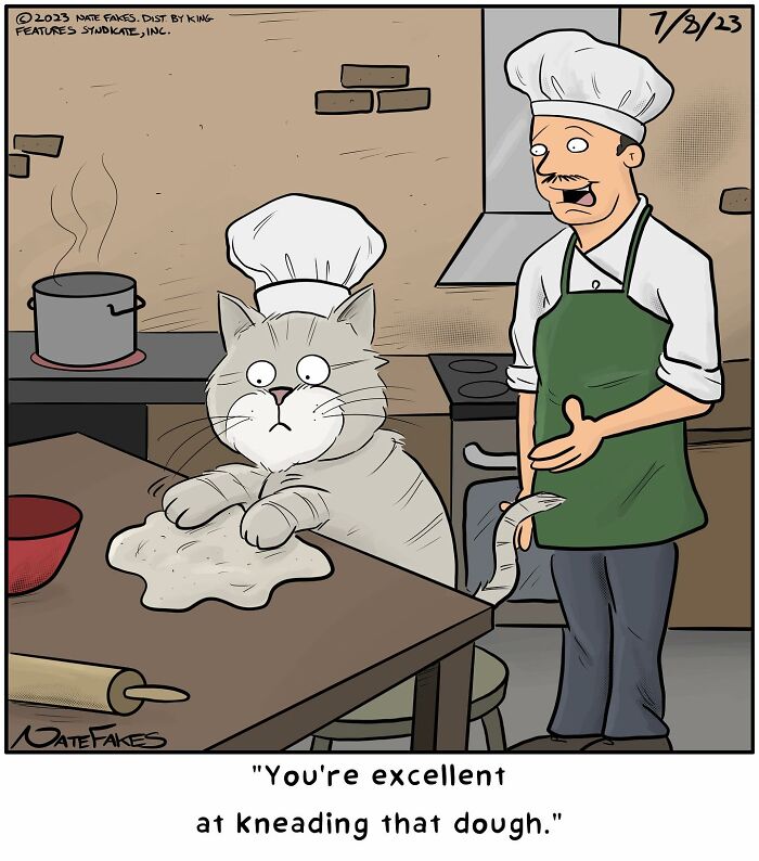 These Funny Cat Comics By Nate Fakes Prove Our Feline Friends Are Secretly Living Their Own Weird Lives (31 Pics)