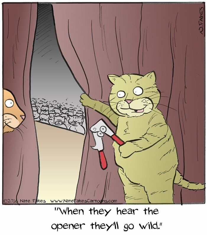 These Funny Cat Comics By Nate Fakes Prove Our Feline Friends Are Secretly Living Their Own Weird Lives (31 Pics)