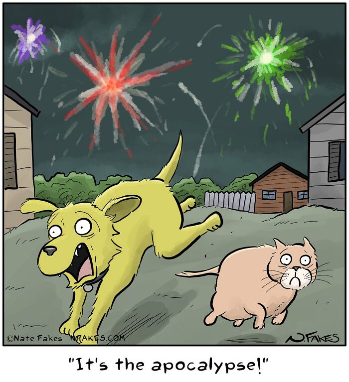 These Funny Cat Comics By Nate Fakes Prove Our Feline Friends Are Secretly Living Their Own Weird Lives (31 Pics)