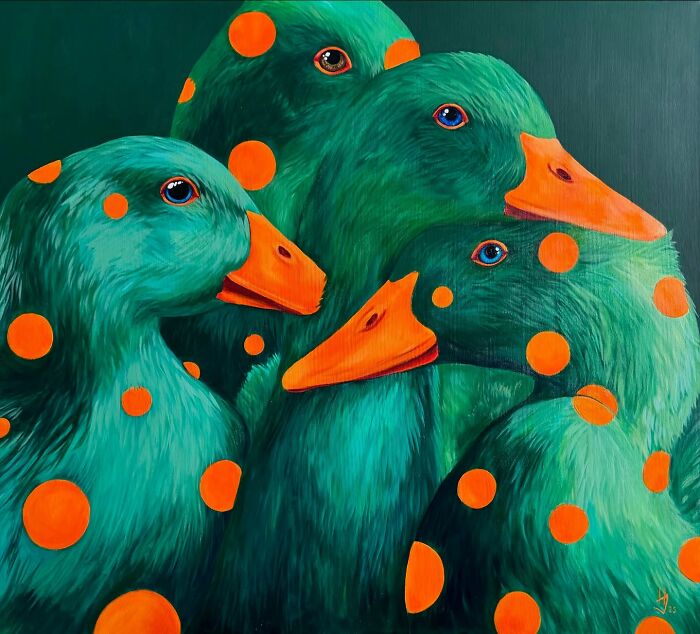 Artist Turns Geese Into Surreal Symbols In These 29 Strikingly Colorful Paintings
