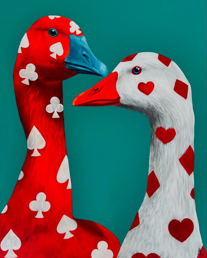 Artist Turns Geese Into Surreal Symbols In These 29 Strikingly Colorful Paintings