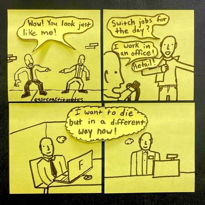 This Artist Turns Simple Post-It Notes Into Hilariously Clever Comics With Unexpected Twists (40 New Pics)