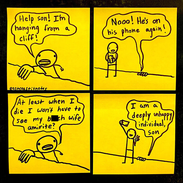 This Artist Turns Simple Post-It Notes Into Hilariously Clever Comics With Unexpected Twists (40 New Pics)