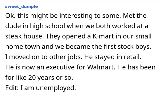 Story of getting rich working retail, becoming Walmart executive after high school job