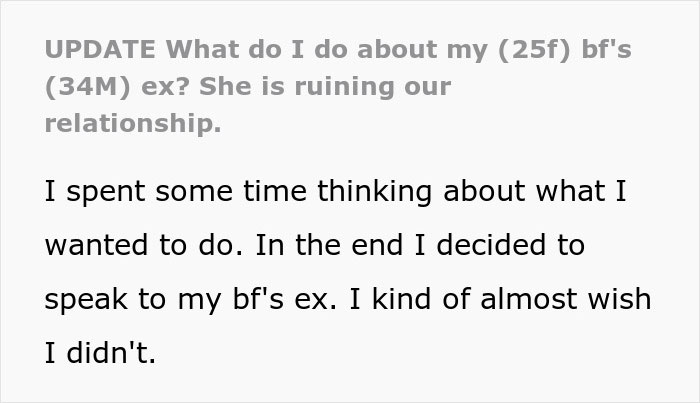 Woman Confused When BF’s Ex Starts Being Difficult, Meets Her And Finds Out She Is Not The Problem