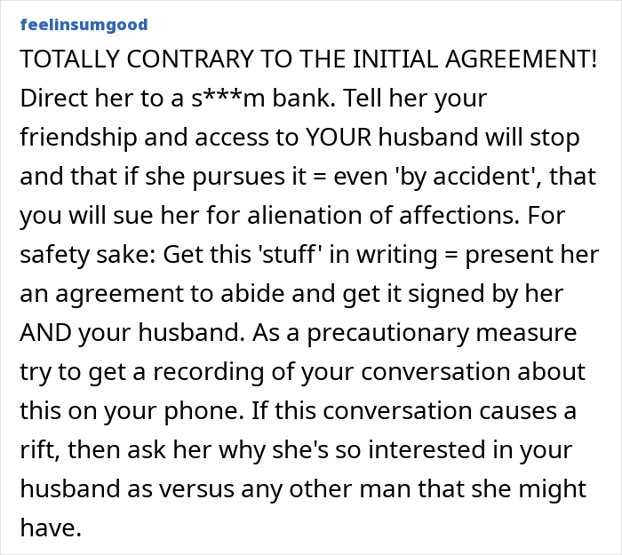 O casamento aberto dá uma guinada selvagem quando a namorada do marido pede um bebê, a esposa lhe dá um ultimato