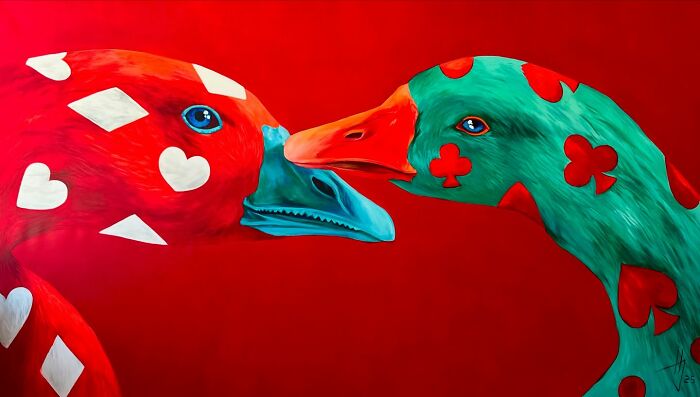 Artist Turns Geese Into Surreal Symbols In These 29 Strikingly Colorful Paintings