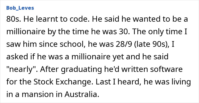 80s coding millionaire story with software for the Stock Exchange