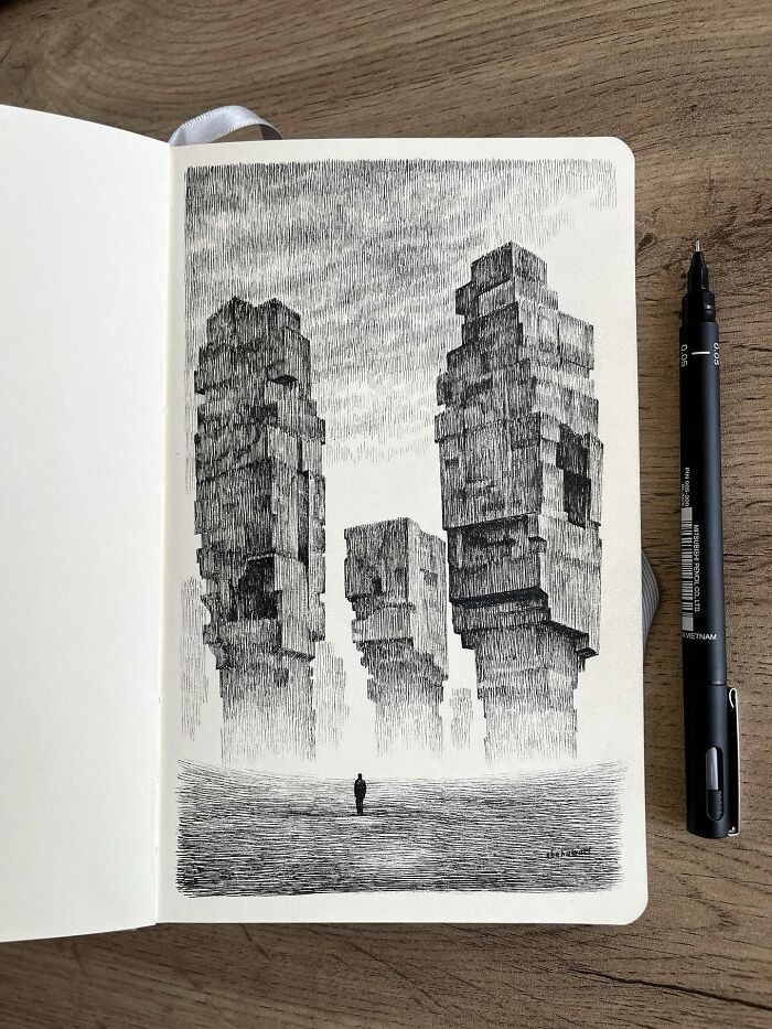 This Artist Turns A Simple Sketchbook Into A Window Of Imagination And Quiet Reflection (40 Pics)