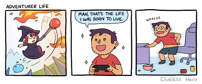 These “Clueless Hero” Comics Perfectly Capture What It Feels Like To Live Inside A Video Game (54 New Pics)