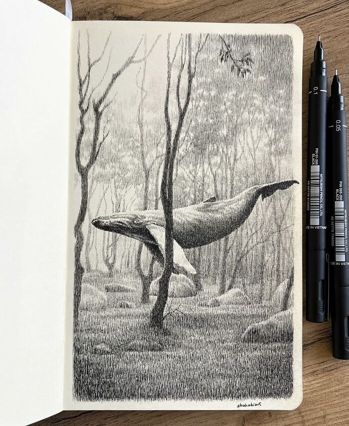 This Artist Turns A Simple Sketchbook Into A Window Of Imagination And Quiet Reflection (40 Pics)