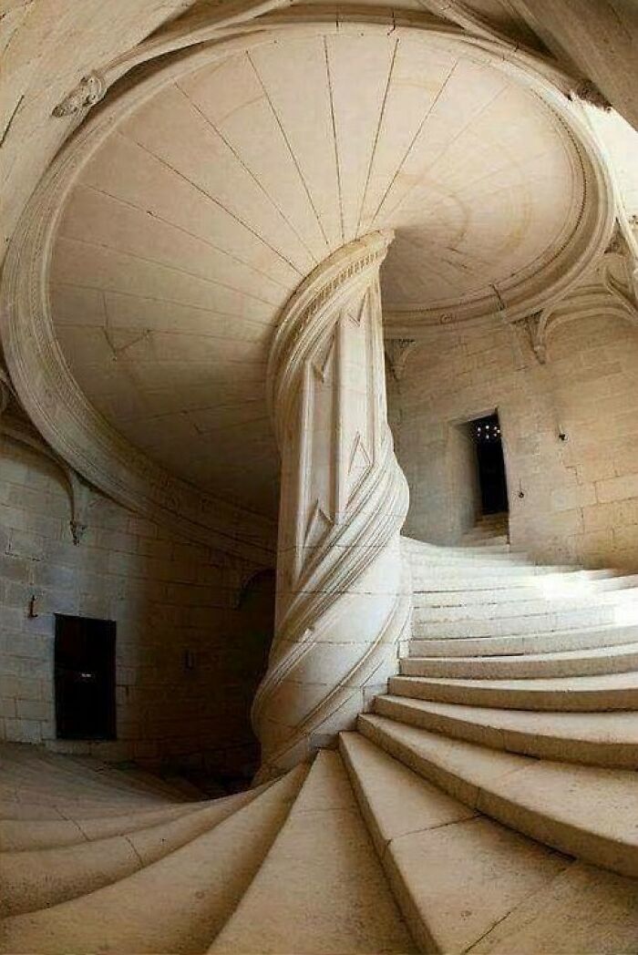 A Renowned Spiral Staircase Designed By Leonardo Da Vinci In 1516