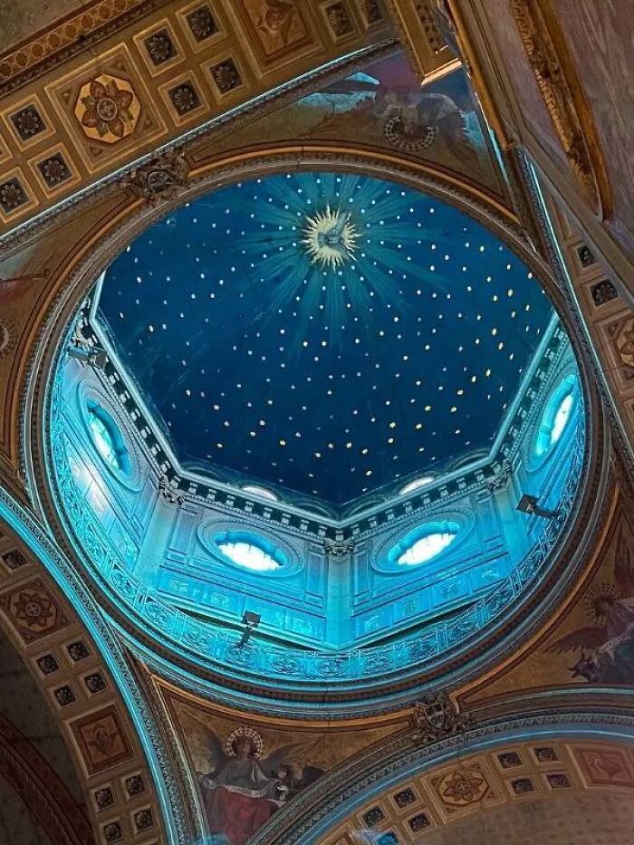 The Starry Ceiling Of The Church Of San Gioacchino, Rome, Italy