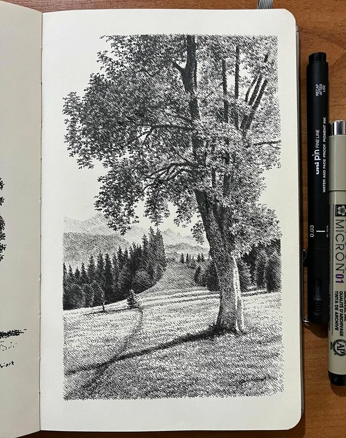 This Artist Turns A Simple Sketchbook Into A Window Of Imagination And Quiet Reflection (40 Pics)