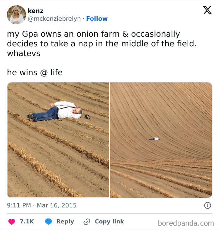 A man napping on an onion farm, showcasing what it's like to live on a farm. Funny and relatable.
