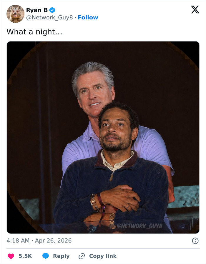 Two men smiling, possibly at a White House dinner. Netizens react to security incident.