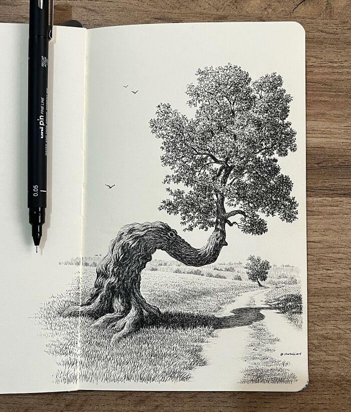 This Artist Turns A Simple Sketchbook Into A Window Of Imagination And Quiet Reflection (40 Pics)