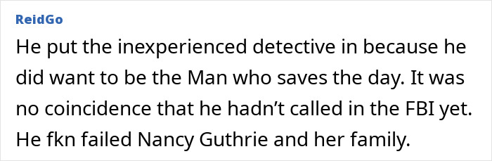 O passado sombrio do xerife de Nancy Guthrie surge após 8 suspensões e ameaça de 'desperdício' de testemunha