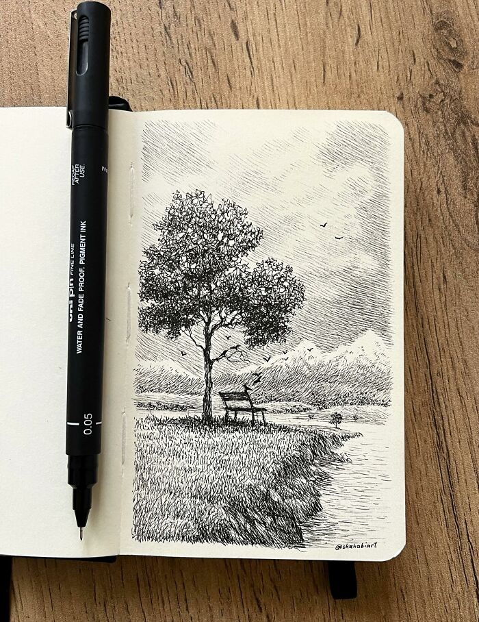 This Artist Turns A Simple Sketchbook Into A Window Of Imagination And Quiet Reflection (40 Pics)