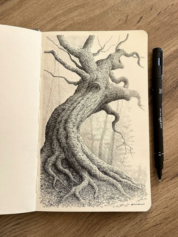 This Artist Turns A Simple Sketchbook Into A Window Of Imagination And Quiet Reflection (40 Pics)