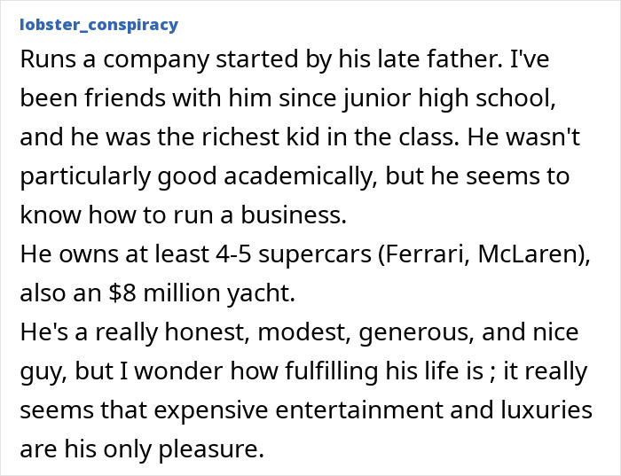 Man runs family business owning luxury supercars and expensive yacht