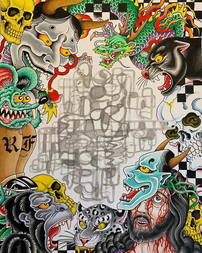 This Page Shared 62 Paintings By Tattoo Artists That Prove Their Talent Goes Far Beyond Skin