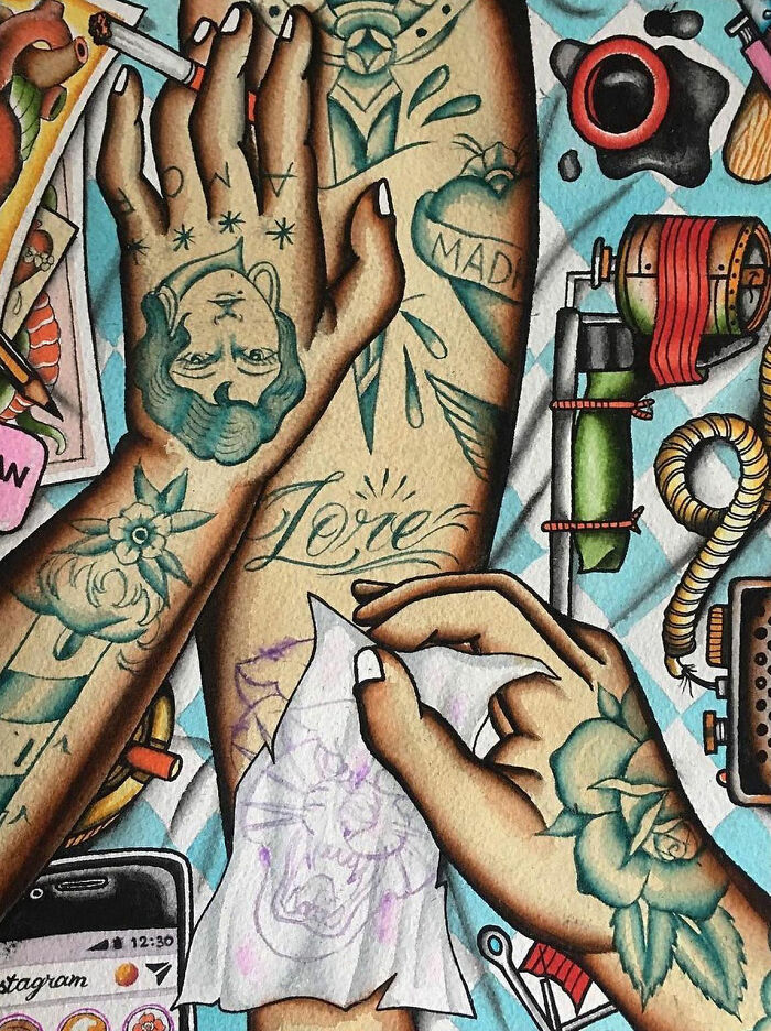 This Page Shared 62 Paintings By Tattoo Artists That Prove Their Talent Goes Far Beyond Skin