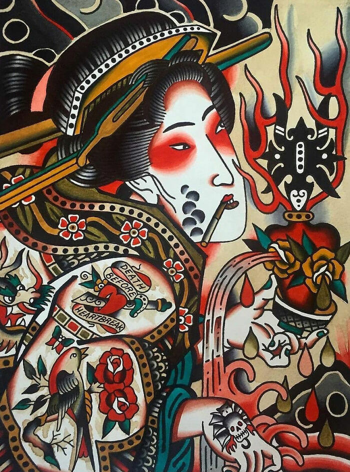 This Page Shared 62 Paintings By Tattoo Artists That Prove Their Talent Goes Far Beyond Skin