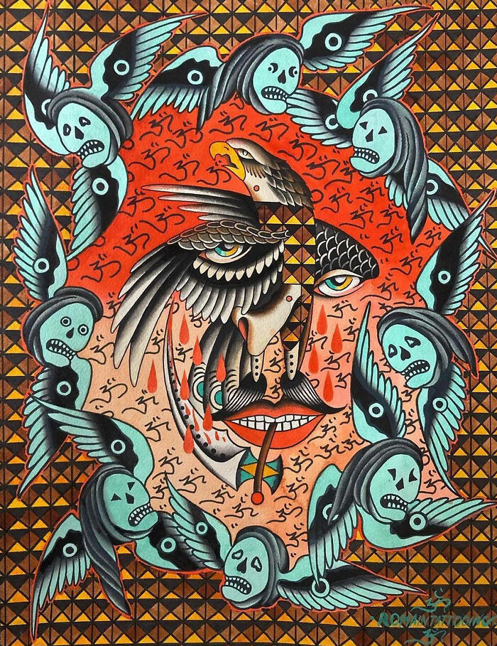 This Page Shared 62 Paintings By Tattoo Artists That Prove Their Talent Goes Far Beyond Skin