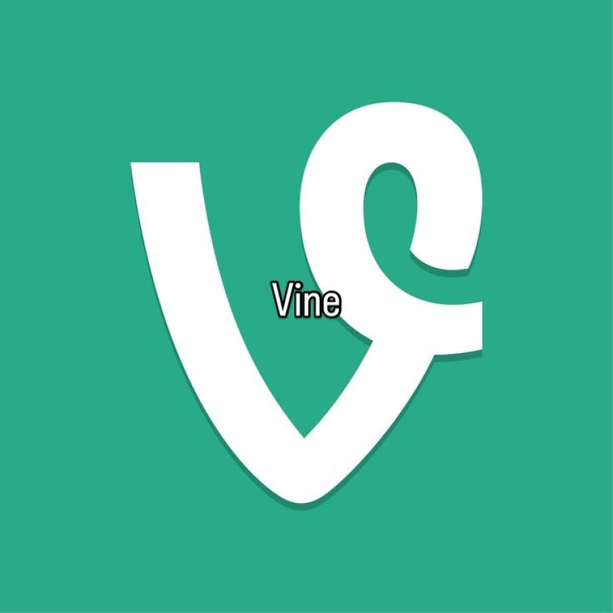 The classic white Vine logo on a teal background. A nostalgic photo capturing the vibe of growing up in the 2000s.