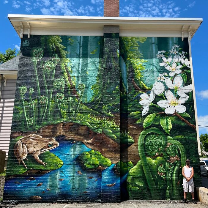 50 Vibrant Murals By ‘The Color Wizard’ That Brighten Walls Across New England